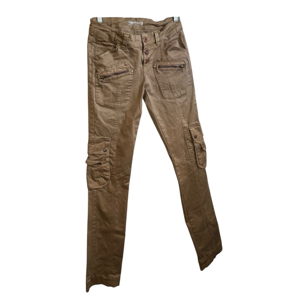 Zara Trf Brown Cargo Pants size 2 size pockets Made In Morocco